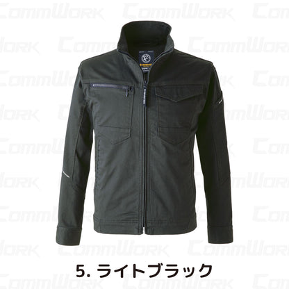 イーブンリバー US1607 ソリッドストレッチジャケット  綿97% 高品質 ソフトな肌触り ストレッチ ワークジャケット 作業服 EVENRIVER